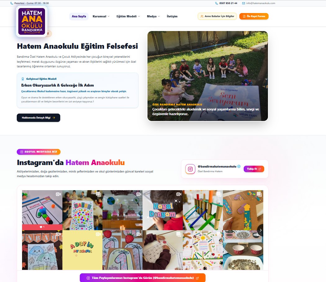Hatem Anaokulu — Web Tasarım · Eğitim